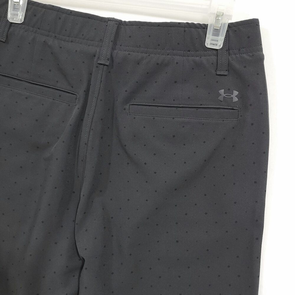 Under Armour Golf Drive Shorts size 30 Black Diamond Print Stretch Performance